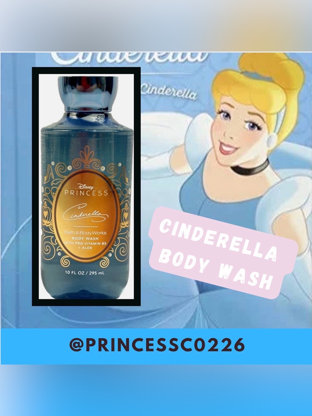 Bath & Body Works CINDERELLA DISNEY PRINCESS Body Wash Gel 10 oz